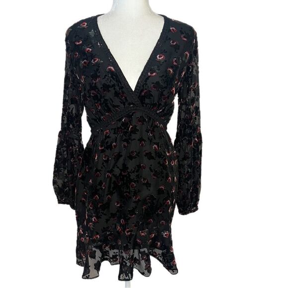 Wayf Sheer Black Burnout Dress. Victorian Steampunk! Size M. Great Condition!! - Picture 1 of 14